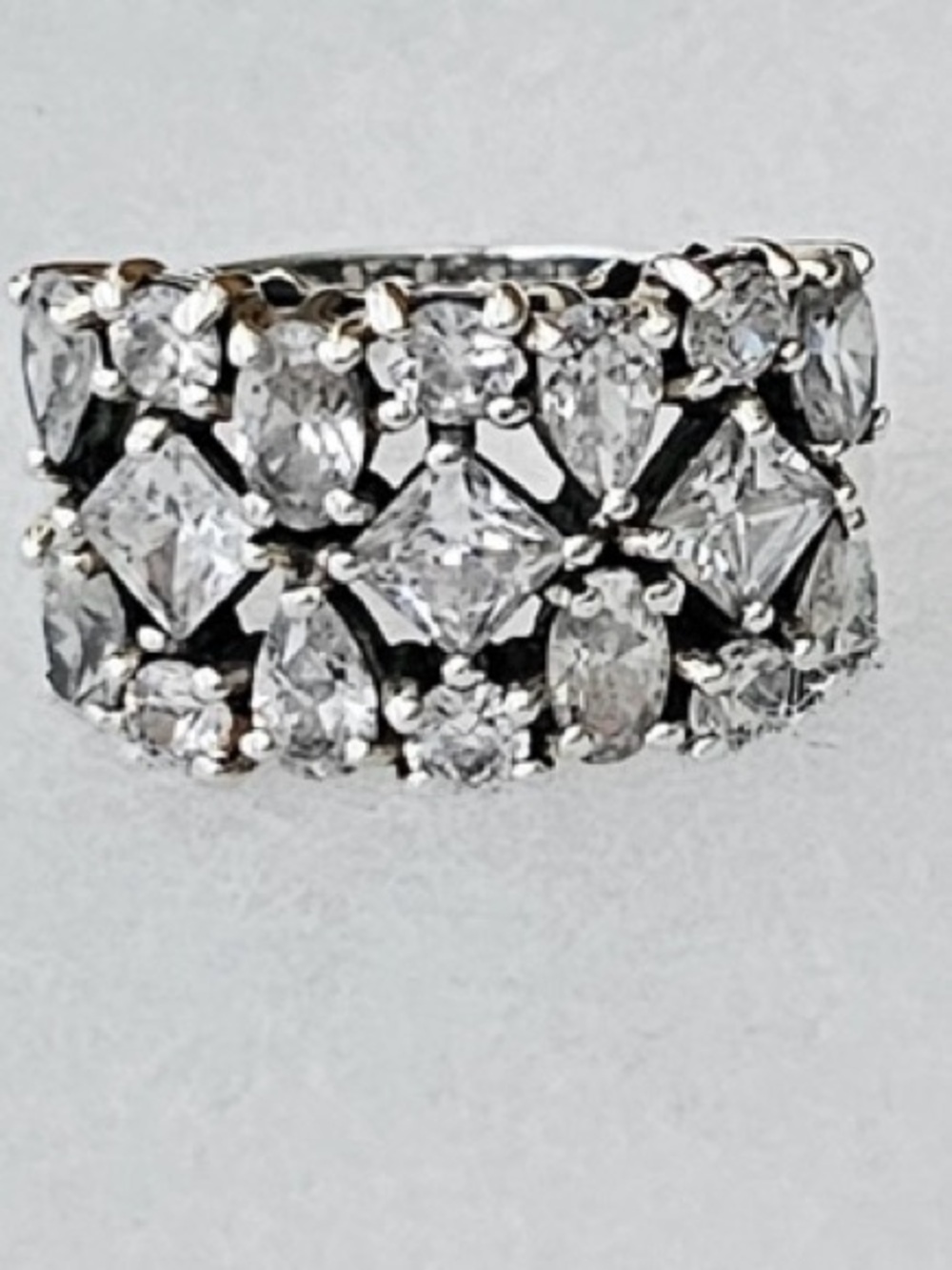 Silpada Cosmo Silver Ring with White Multi-Cut Stones